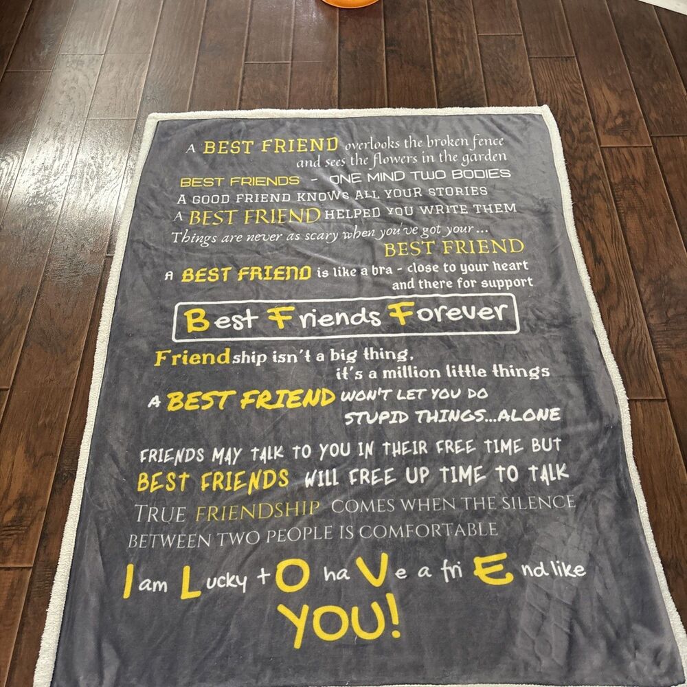 Funny Best Friend Blanket - Cozy Throw for BFF Gifts, 60x46 Inches